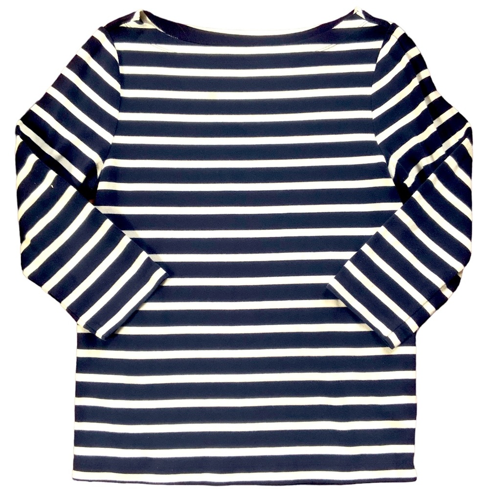 Gap navy and white striped 3/4 sleeve shirt